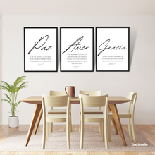 Cargar imagen en el visor de la galería, Deco Trilogía "Paz-Amor-Gracia"